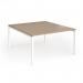 Connex Goal-Post 1400 x 1600 x 725mm Back to Back Desk (2 x 1400mm) - White Frame Kendal Oak Top GCO1416-WH-KO