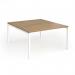 Connex Goal-Post 1400 x 1600 x 725mm Back to Back Desk (2 x 1400mm) - White Frame Oak Top GCO1416-WH-O