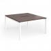 Connex Goal-Post 1400 x 1600 x 725mm Back to Back Desk (2 x 1400mm) - White Frame Walnut Top GCO1416-WH-W