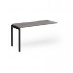 Connex Goal-Post 1400 x 600 x 725mm Single Add On Bay - Black Frame Grey Oak Top GCO146-AB-K-GO