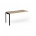 Connex Goal-Post 1400 x 600 x 725mm Single Add On Bay - Black Frame Kendal Oak Top GCO146-AB-K-KO