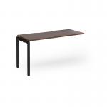 Connex Goal-Post 1400 x 600 x 725mm Single Add On Bay - Black Frame Walnut Top GCO146-AB-K-W