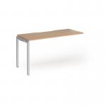 Connex Goal-Post 1400 x 600 x 725mm Single Add On Bay - Silver Frame Beech Top GCO146-AB-S-B