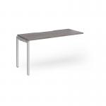 Connex Goal-Post 1400 x 600 x 725mm Single Add On Bay - Silver Frame Grey Oak Top GCO146-AB-S-GO