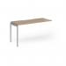 Connex Goal-Post 1400 x 600 x 725mm Single Add On Bay - Silver Frame Kendal Oak Top GCO146-AB-S-KO