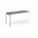 Connex Goal-Post 1400 x 600 x 725mm Single Add On Bay - Silver Frame Nebraska Oak Top GCO146-AB-S-NO