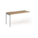 Connex Goal-Post 1400 x 600 x 725mm Single Add On Bay - Silver Frame Oak Top GCO146-AB-S-O