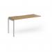 Connex Goal-Post 1400 x 600 x 725mm Single Add On Bay - Silver Frame Oak Top GCO146-AB-S-O