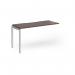 Connex Goal-Post 1400 x 600 x 725mm Single Add On Bay - Silver Frame Walnut Top GCO146-AB-S-W