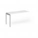 Connex Goal-Post 1400 x 600 x 725mm Single Add On Bay - Silver Frame White Top GCO146-AB-S-WH