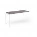 Connex Goal-Post 1400 x 600 x 725mm Single Add On Bay - White Frame Grey Oak Top GCO146-AB-WH-GO