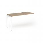 Connex Goal-Post 1400 x 600 x 725mm Single Add On Bay - White Frame Kendal Oak Top GCO146-AB-WH-KO
