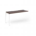 Connex Goal-Post 1400 x 600 x 725mm Single Add On Bay - White Frame Walnut Top GCO146-AB-WH-W