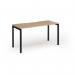 Connex Goal-Post 1400 x 600 x 725mm Single Desk - Black Frame Beech Top GCO146-K-B