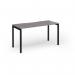 Connex Goal-Post 1400 x 600 x 725mm Single Desk - Black Frame Grey Oak Top GCO146-K-GO