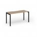 Connex Goal-Post 1400 x 600 x 725mm Single Desk - Black Frame Kendal Oak Top GCO146-K-KO