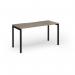 Connex Goal-Post 1400 x 600 x 725mm Single Desk - Black Frame Nebraska Oak Top GCO146-K-NO