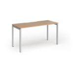 Connex Goal-Post 1400 x 600 x 725mm Single Desk - Silver Frame Beech Top GCO146-S-B