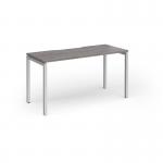 Connex Goal-Post 1400 x 600 x 725mm Single Desk - Silver Frame Grey Oak Top GCO146-S-GO