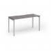 Connex Goal-Post 1400 x 600 x 725mm Single Desk - Silver Frame Grey Oak Top GCO146-S-GO