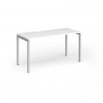 Connex Goal-Post 1400 x 600 x 725mm Single Desk - Silver Frame White Top GCO146-S-WH