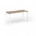 Connex Goal-Post 1400 x 600 x 725mm Single Desk - White Frame Kendal Oak Top GCO146-WH-KO