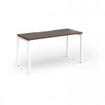 Connex Goal-Post 1400 x 600 x 725mm Single Desk - White Frame Walnut Top GCO146-WH-W