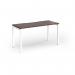 Connex Goal-Post 1400 x 600 x 725mm Single Desk - White Frame Walnut Top GCO146-WH-W