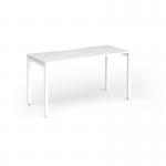Connex Goal-Post 1400 x 600 x 725mm Single Desk - White Frame White Top GCO146-WH-WH