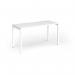 Connex Goal-Post 1400 x 600 x 725mm Single Desk - White Frame White Top GCO146-WH-WH