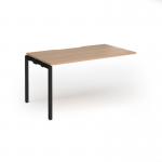 Connex Goal-Post 1400 x 800 x 725mm Single Add On Bay - Black Frame Beech Top GCO148-AB-K-B