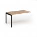 Connex Goal-Post 1400 x 800 x 725mm Single Add On Bay - Black Frame Beech Top GCO148-AB-K-B