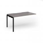 Connex Goal-Post 1400 x 800 x 725mm Single Add On Bay - Black Frame Grey Oak Top GCO148-AB-K-GO
