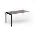 Connex Goal-Post 1400 x 800 x 725mm Single Add On Bay - Black Frame Grey Oak Top GCO148-AB-K-GO