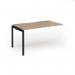 Connex Goal-Post 1400 x 800 x 725mm Single Add On Bay - Black Frame Kendal Oak Top GCO148-AB-K-KO