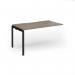 Connex Goal-Post 1400 x 800 x 725mm Single Add On Bay - Black Frame Nebraska Oak Top GCO148-AB-K-NO