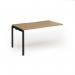 Connex Goal-Post 1400 x 800 x 725mm Single Add On Bay - Black Frame Oak Top GCO148-AB-K-O