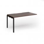 Connex Goal-Post 1400 x 800 x 725mm Single Add On Bay - Black Frame Walnut Top GCO148-AB-K-W