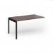 Connex Goal-Post 1400 x 800 x 725mm Single Add On Bay - Black Frame Walnut Top GCO148-AB-K-W