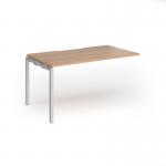 Connex Goal-Post 1400 x 800 x 725mm Single Add On Bay - Silver Frame Beech Top GCO148-AB-S-B