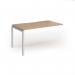 Connex Goal-Post 1400 x 800 x 725mm Single Add On Bay - Silver Frame Beech Top GCO148-AB-S-B