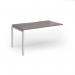 Connex Goal-Post 1400 x 800 x 725mm Single Add On Bay - Silver Frame Grey Oak Top GCO148-AB-S-GO