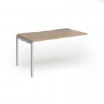 Connex Goal-Post 1400 x 800 x 725mm Single Add On Bay - Silver Frame Kendal Oak Top GCO148-AB-S-KO