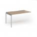 Connex Goal-Post 1400 x 800 x 725mm Single Add On Bay - Silver Frame Kendal Oak Top GCO148-AB-S-KO