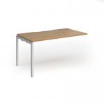Connex Goal-Post 1400 x 800 x 725mm Single Add On Bay - Silver Frame Oak Top GCO148-AB-S-O