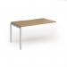 Connex Goal-Post 1400 x 800 x 725mm Single Add On Bay - Silver Frame Oak Top GCO148-AB-S-O