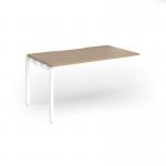 Connex Goal-Post 1400 x 800 x 725mm Single Add On Bay - White Frame Kendal Oak Top GCO148-AB-WH-KO