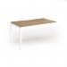 Connex Goal-Post 1400 x 800 x 725mm Single Add On Bay - White Frame Oak Top GCO148-AB-WH-O
