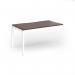 Connex Goal-Post 1400 x 800 x 725mm Single Add On Bay - White Frame Walnut Top GCO148-AB-WH-W