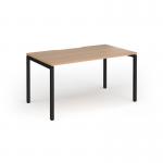 Connex Goal-Post 1400 x 800 x 725mm Single Desk - Black Frame Beech Top GCO148-K-B